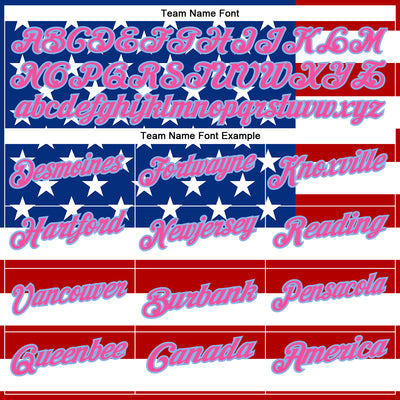 Custom Black Pink Light Blue Red-Royal 3D Cornhole American Flag Performance Polo Shirt