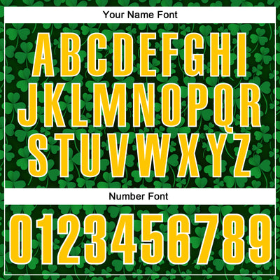 Custom Green Gold-White 3D St. Patrick's Day Shamrock Performance Polo Shirt