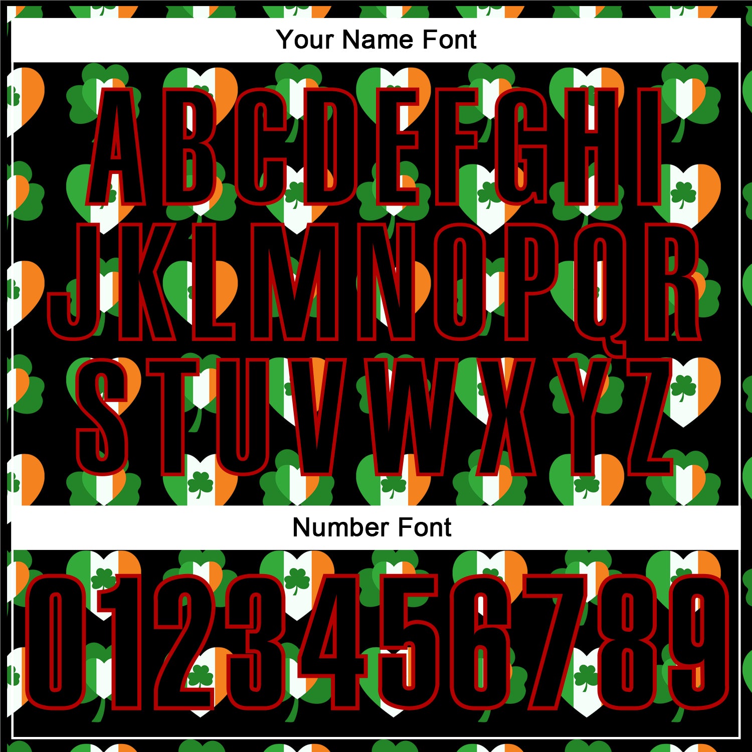 Custom Black Red 3D St. Patrick's Day Shamrock Performance Polo Shirt