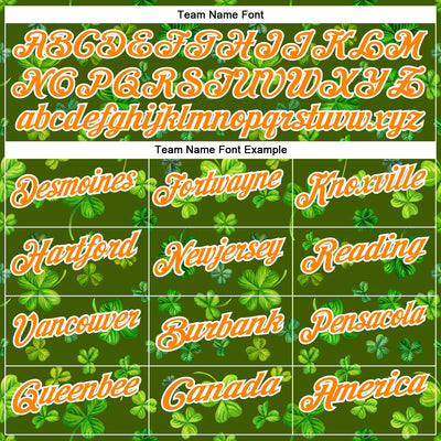 Custom Green Bay Orange-White 3D St. Patrick's Day Shamrock Performance Polo Shirt