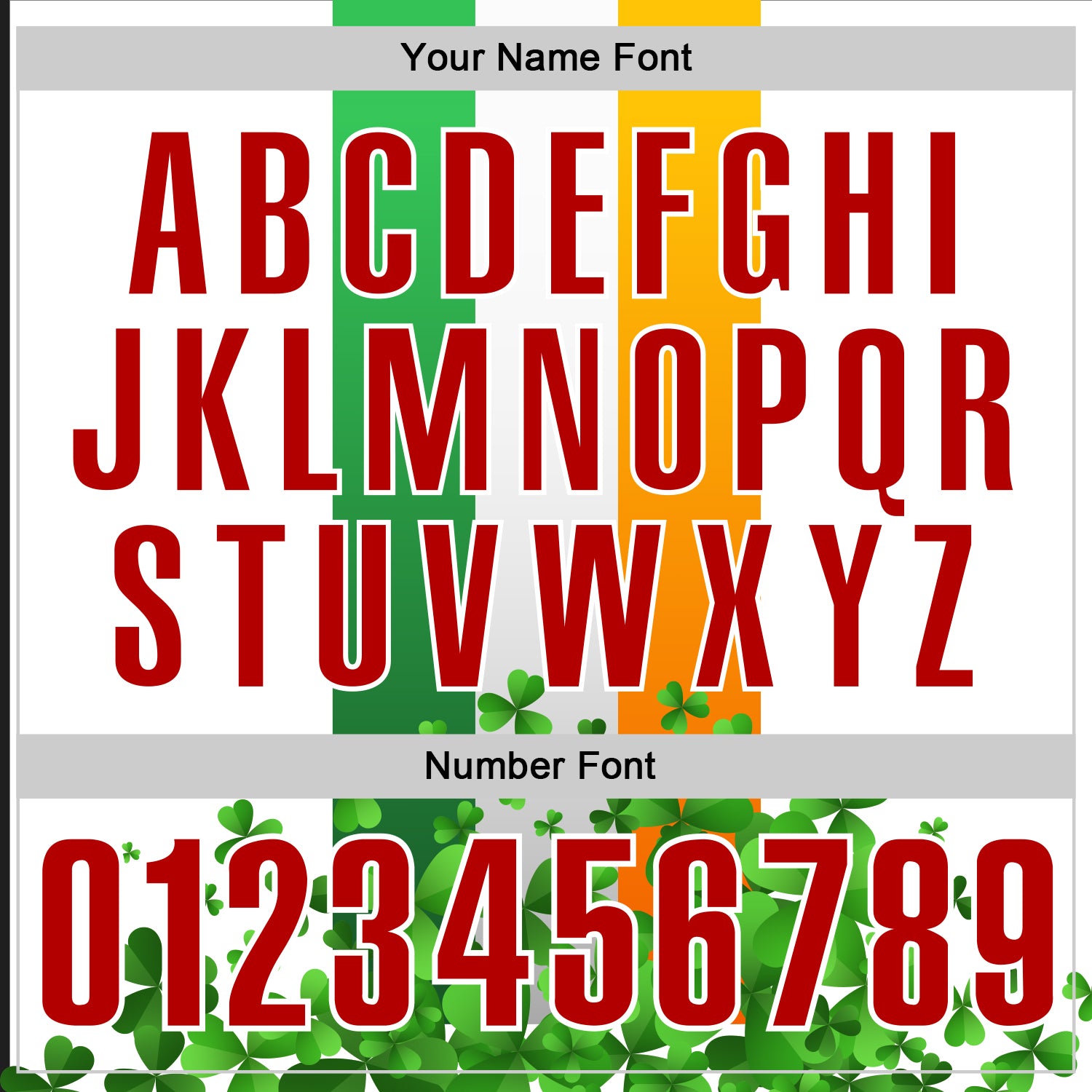 Custom White Red Green-Bay Orange 3D St. Patrick's Day Shamrock Performance Polo Shirt