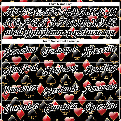 Custom Black White 3D Gambling Poker Performance Polo Shirt