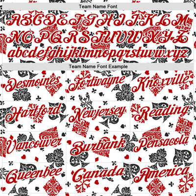 Custom White Red 3D Gambling Poker Performance Polo Shirt