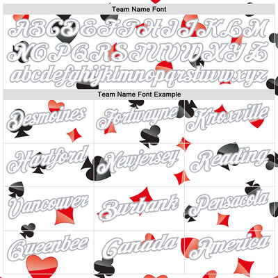 Custom White Gray 3D Gambling Poker Performance Polo Shirt