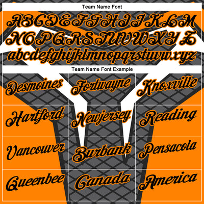 Custom Steel Gray Black-Bay Orange 3D Tennis Performance Polo Shirt