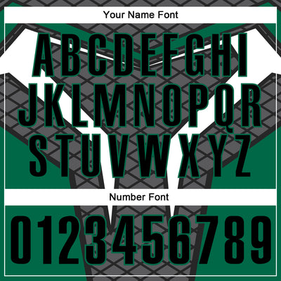 Custom Steel Gray Black-Kelly Green 3D Tennis Performance Polo Shirt