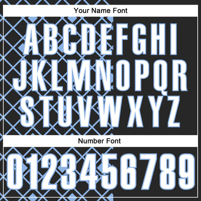 Custom Black White-Light Blue 3D Tennis Performance Polo Shirt