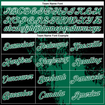 Custom Kelly Green Black-White 3D Pattern Design Abstract Brush Stroke Performance Polo Shirt