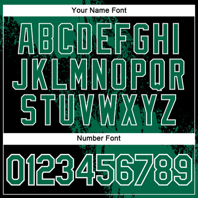 Custom Kelly Green Black-White 3D Pattern Design Abstract Brush Stroke Performance Polo Shirt