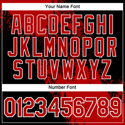 Custom Red Black-White 3D Pattern Design Abstract Brush Stroke Performance Polo Shirt