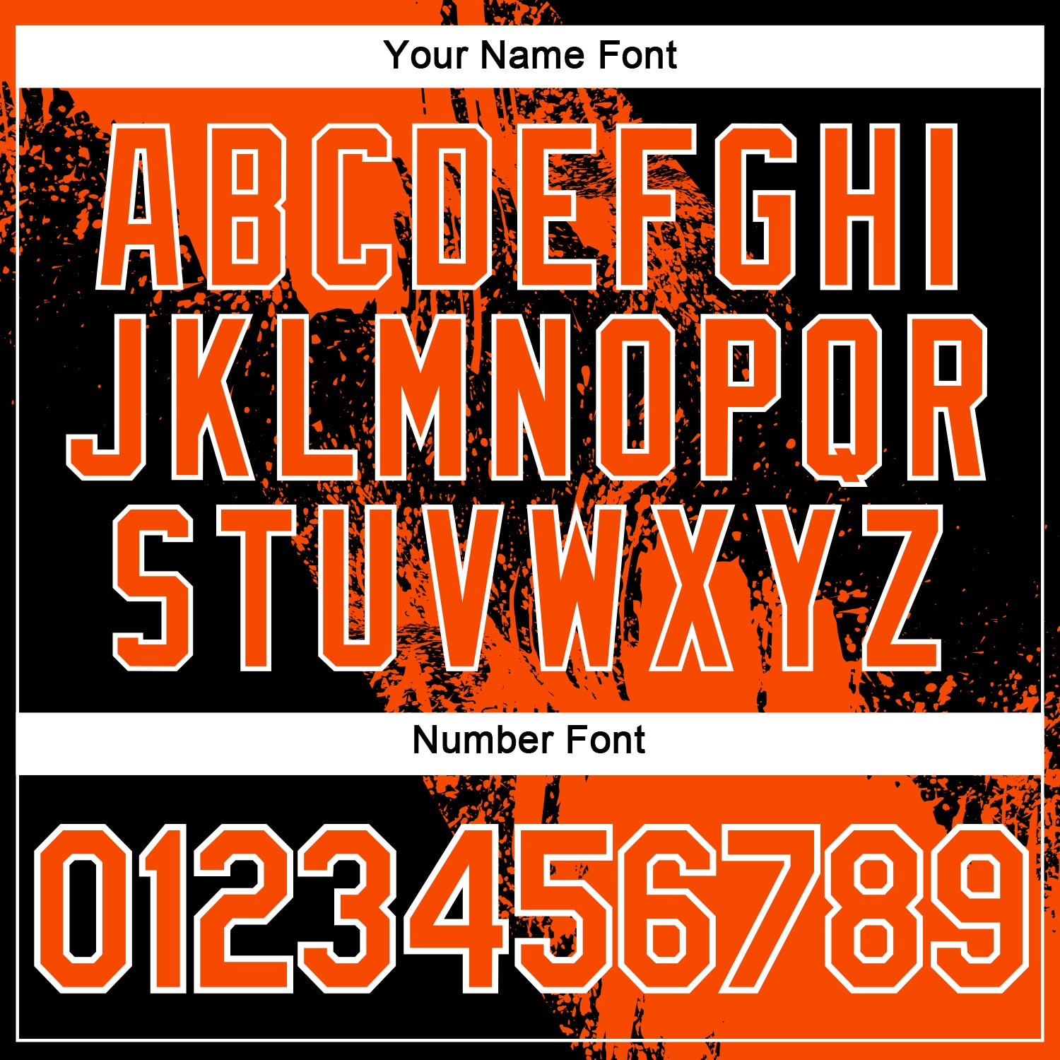 Custom Orange Black-White 3D Pattern Design Abstract Brush Stroke Performance Polo Shirt