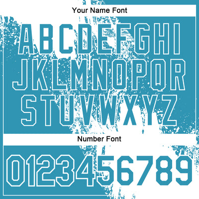 Custom White Panther Blue 3D Pattern Design Abstract Brush Stroke Performance Polo Shirt