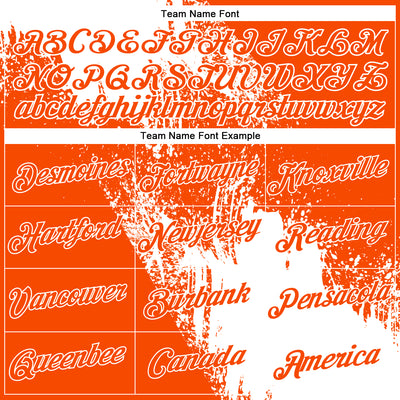 Custom White Orange 3D Pattern Design Abstract Brush Stroke Performance Polo Shirt