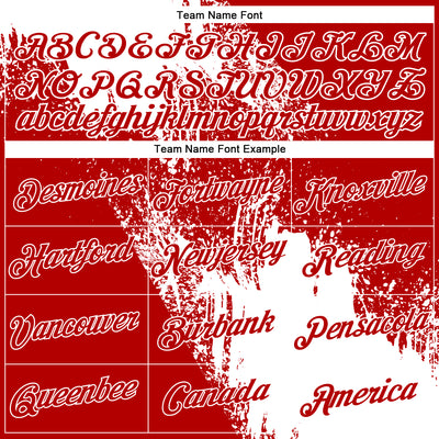 Custom White Red 3D Pattern Design Abstract Brush Stroke Performance Polo Shirt
