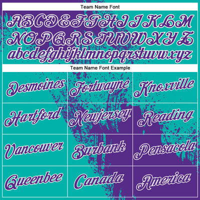 Custom Purple Aqua-White 3D Pattern Design Abstract Brush Stroke Performance Polo Shirt