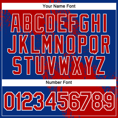 Custom Red Royal-White 3D Pattern Design Abstract Brush Stroke Performance Polo Shirt