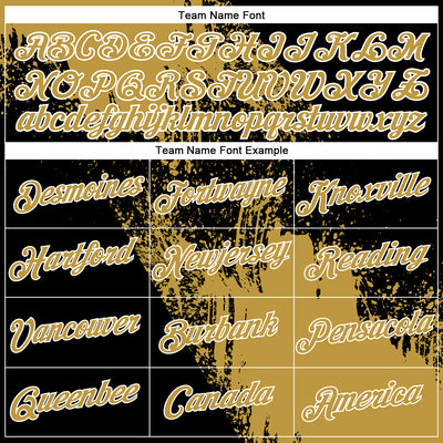 Custom Old Gold Black-White 3D Pattern Design Abstract Brush Stroke Performance Polo Shirt