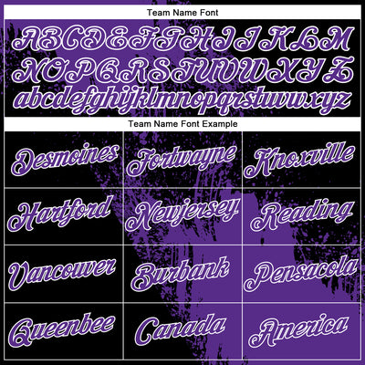 Custom Purple Black-White 3D Pattern Design Abstract Brush Stroke Performance Polo Shirt