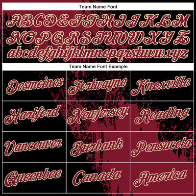 Custom Crimson Black-Cream 3D Pattern Design Abstract Brush Stroke Performance Polo Shirt