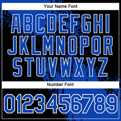 Custom Thunder Blue Black-White 3D Pattern Design Abstract Brush Stroke Performance Polo Shirt