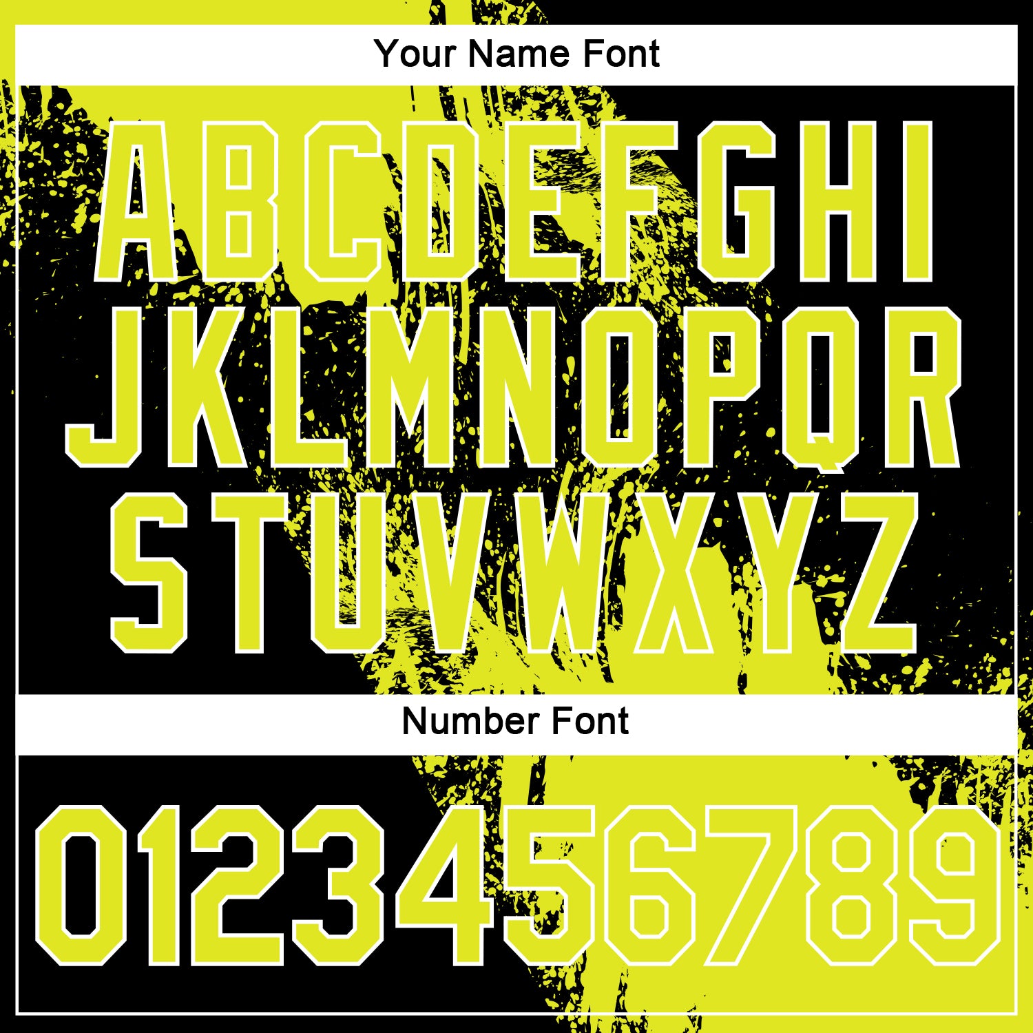 Custom Neon Yellow Black-White 3D Pattern Design Abstract Brush Stroke Performance Polo Shirt