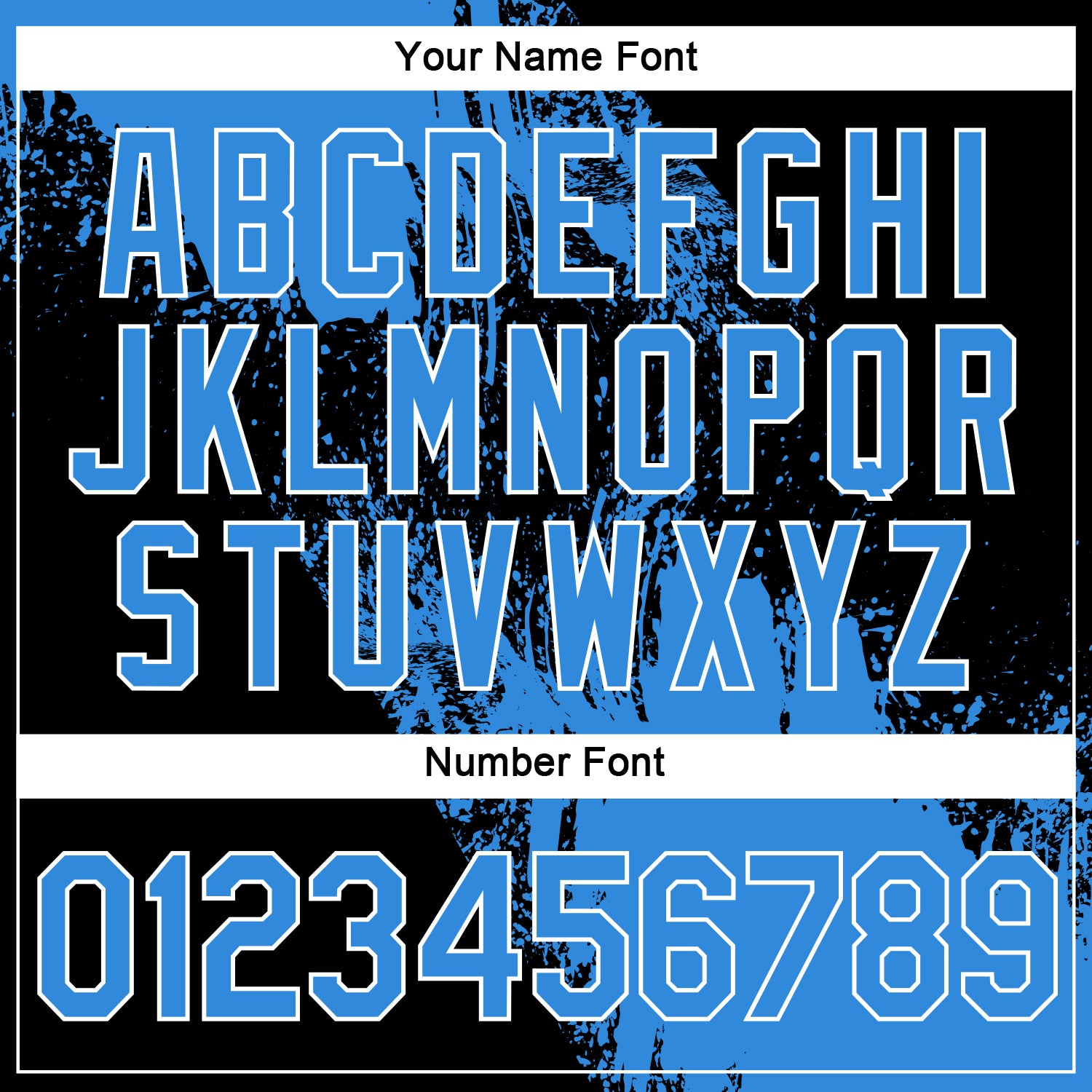 Custom Powder Blue Black-White 3D Pattern Design Abstract Brush Stroke Performance Polo Shirt