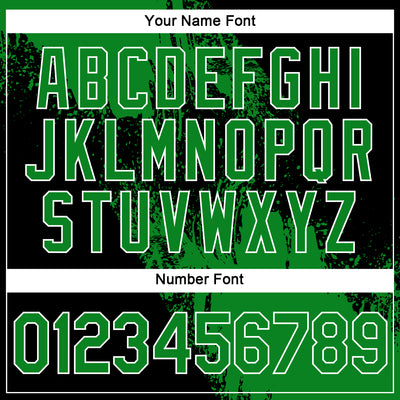 Custom Grass Green Black-White 3D Pattern Design Abstract Brush Stroke Performance Polo Shirt