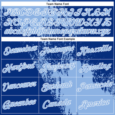 Custom Light Blue Royal-White 3D Pattern Design Abstract Brush Stroke Performance Polo Shirt