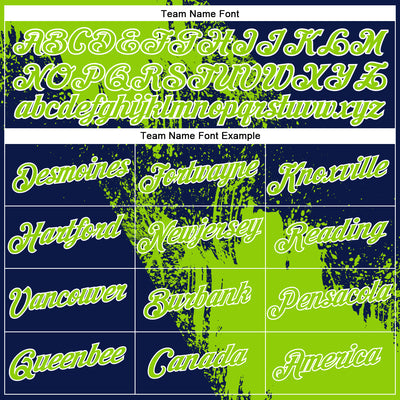 Custom Neon Green Navy-White 3D Pattern Design Abstract Brush Stroke Performance Polo Shirt