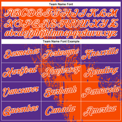 Custom Orange Purple-White 3D Pattern Design Abstract Brush Stroke Performance Polo Shirt