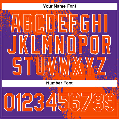 Custom Orange Purple-White 3D Pattern Design Abstract Brush Stroke Performance Polo Shirt