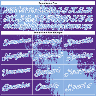 Custom Light Blue Purple-White 3D Pattern Design Abstract Brush Stroke Performance Polo Shirt