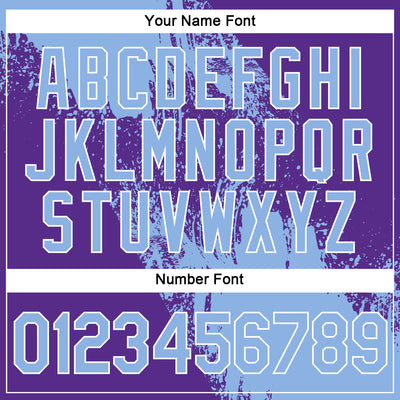 Custom Light Blue Purple-White 3D Pattern Design Abstract Brush Stroke Performance Polo Shirt