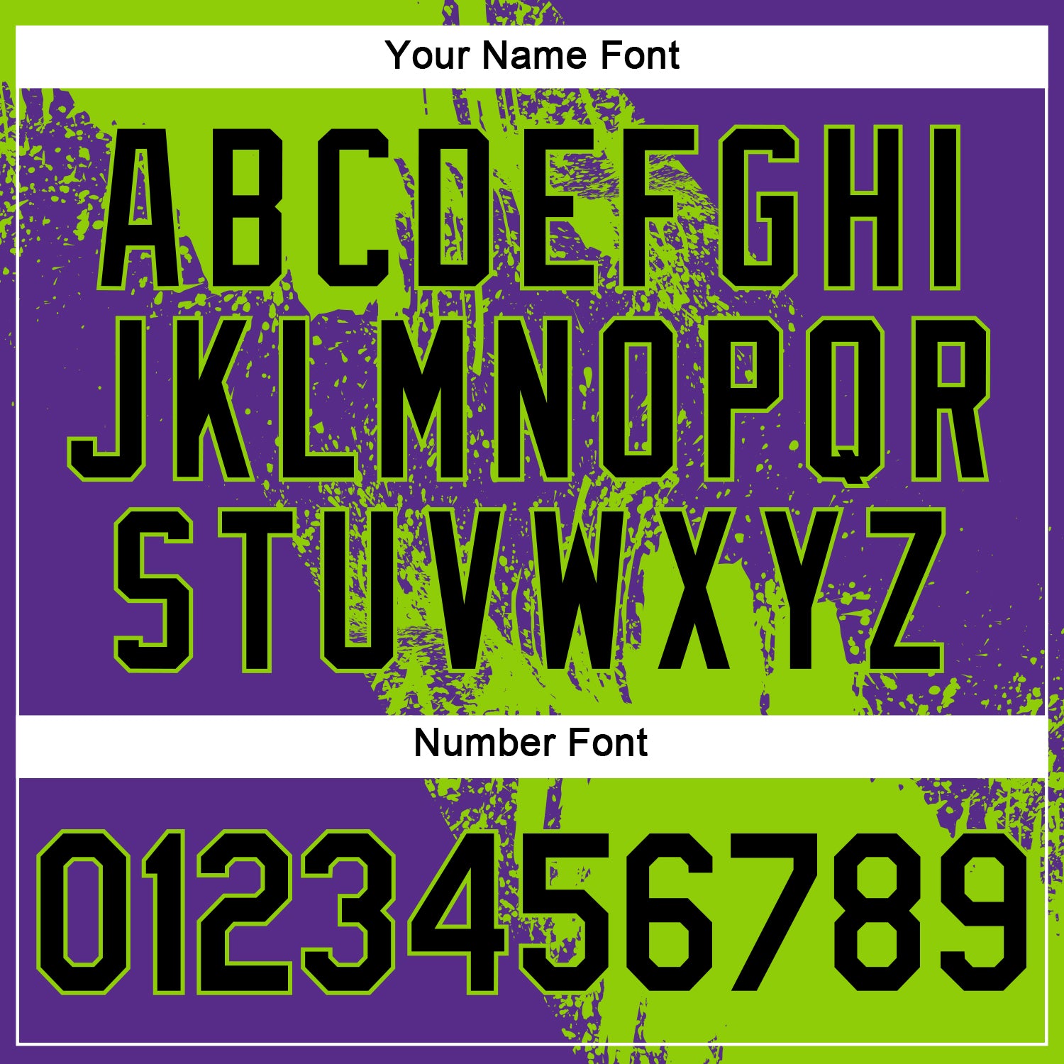 Custom Neon Green Black-Purple 3D Pattern Design Abstract Brush Stroke Performance Polo Shirt