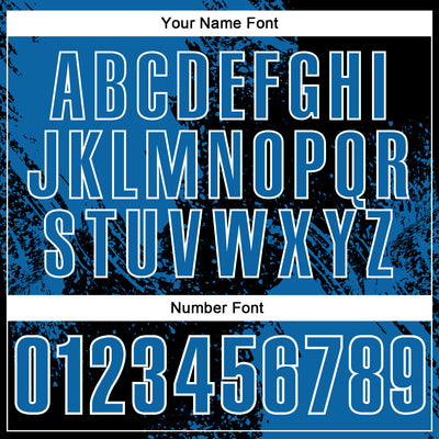 Custom Blue Black-White 3D Pattern Design Abstract Brush Stroke Performance Polo Shirt