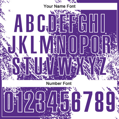 Custom White Purple 3D Pattern Design Abstract Brush Stroke Performance Polo Shirt