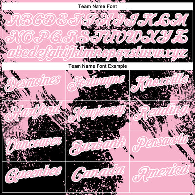 Custom Light Pink Black-White 3D Pattern Design Abstract Brush Stroke Performance Polo Shirt