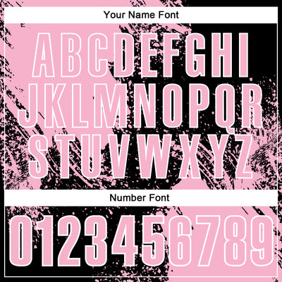 Custom Light Pink Black-White 3D Pattern Design Abstract Brush Stroke Performance Polo Shirt