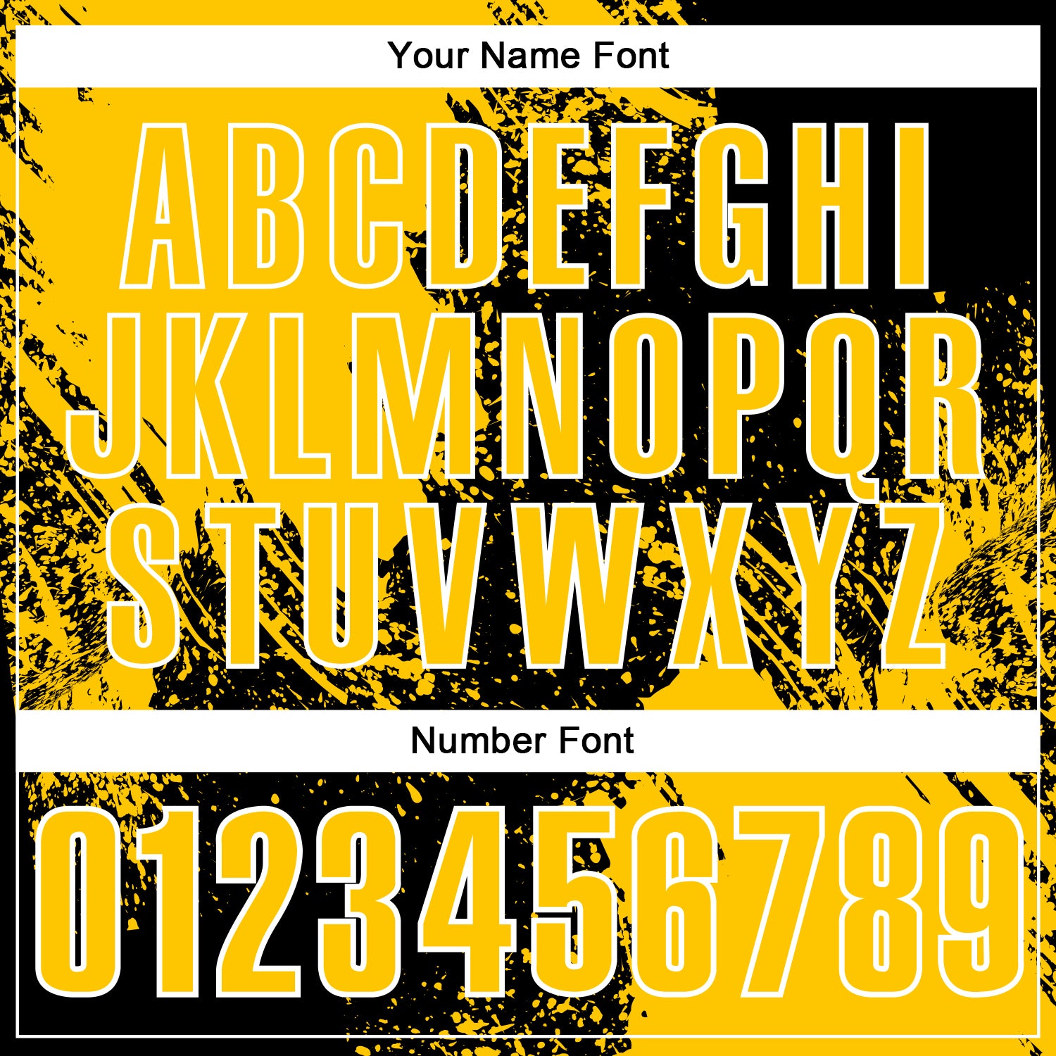 Custom Yellow Black-White 3D Pattern Design Abstract Brush Stroke Performance Polo Shirt