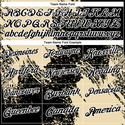 Custom Cream Black-White 3D Pattern Design Abstract Brush Stroke Performance Polo Shirt