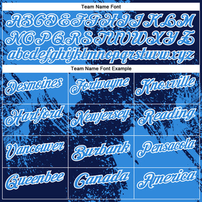 Custom Powder Blue Navy-White 3D Pattern Design Abstract Brush Stroke Performance Polo Shirt