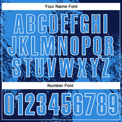 Custom Powder Blue Navy-White 3D Pattern Design Abstract Brush Stroke Performance Polo Shirt