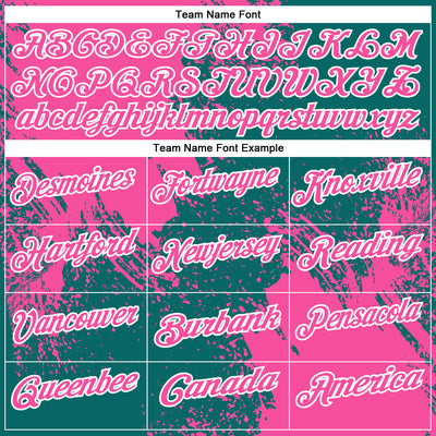 Custom Pink Teal-White 3D Pattern Design Abstract Brush Stroke Performance Polo Shirt