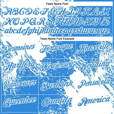 Custom White Powder Blue 3D Pattern Design Abstract Brush Stroke Performance Polo Shirt