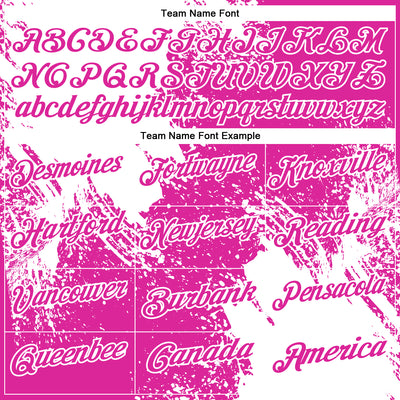 Custom White Deep Pink 3D Pattern Design Abstract Brush Stroke Performance Polo Shirt