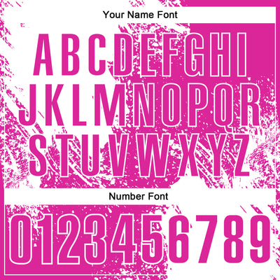 Custom White Deep Pink 3D Pattern Design Abstract Brush Stroke Performance Polo Shirt