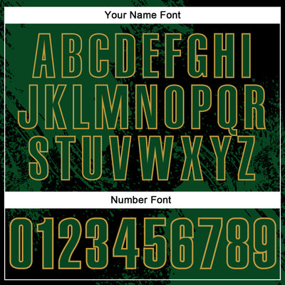 Custom Green Black-Old Gold 3D Pattern Design Abstract Brush Stroke Performance Polo Shirt