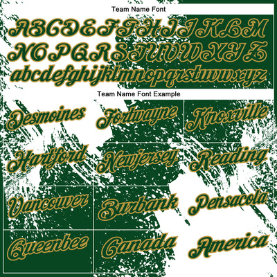 Custom White Green-Old Gold 3D Pattern Design Abstract Brush Stroke Performance Polo Shirt