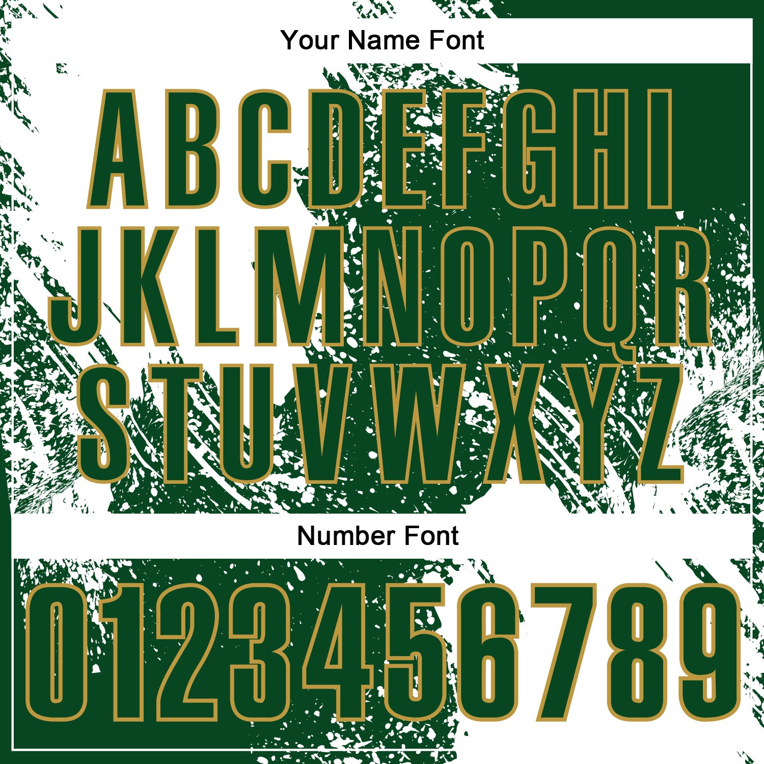 Custom White Green-Old Gold 3D Pattern Design Abstract Brush Stroke Performance Polo Shirt