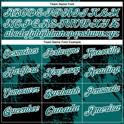 Custom Teal Black-White 3D Pattern Design Abstract Brush Stroke Performance Polo Shirt